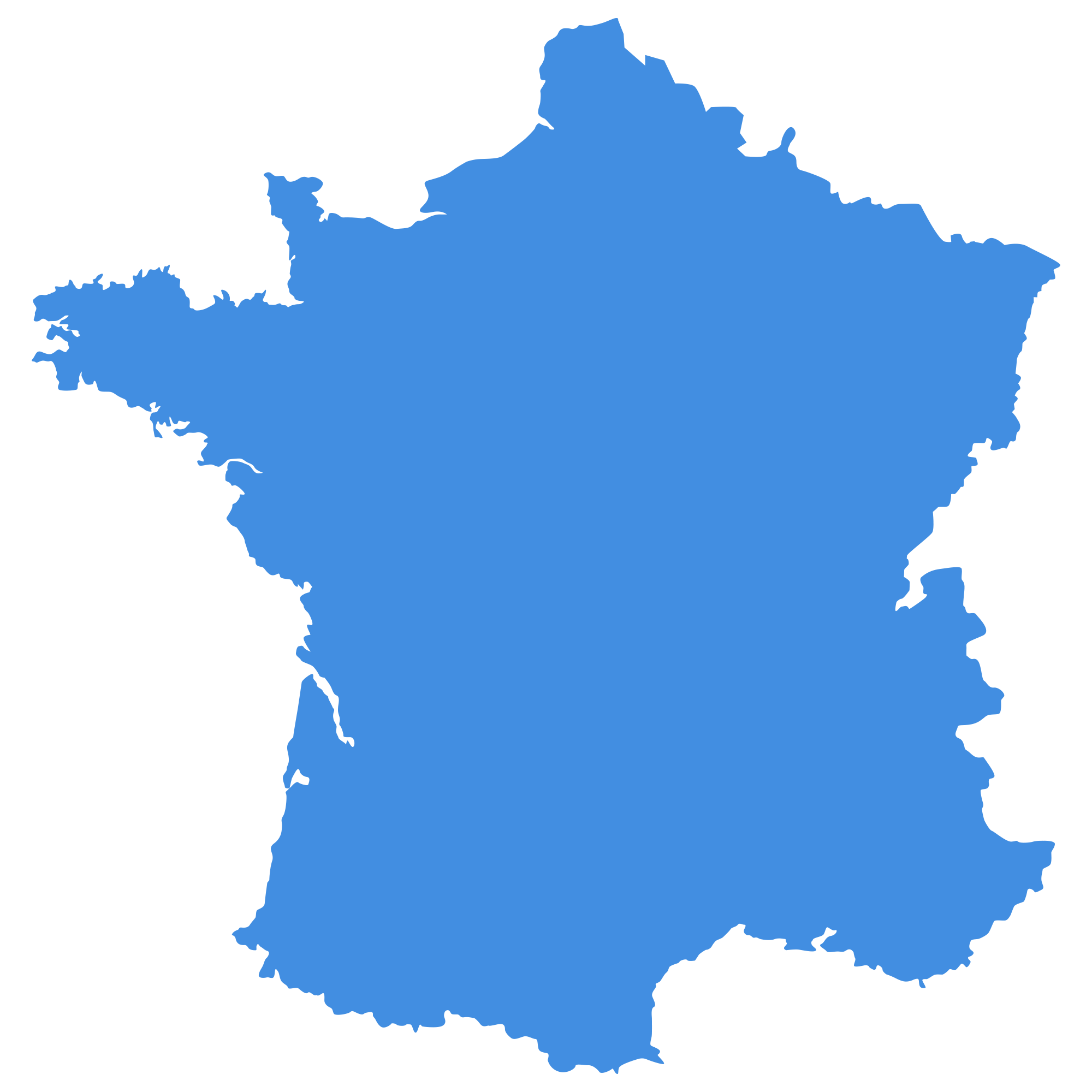 Carte de France des régions desservies par Débarras Proximité